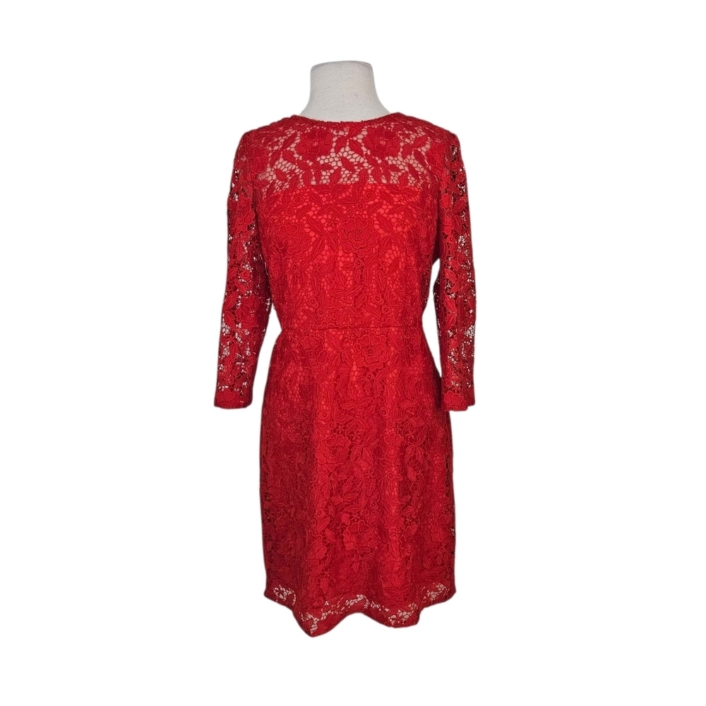 J. Crew Collection Red Lace Cocktail Dress